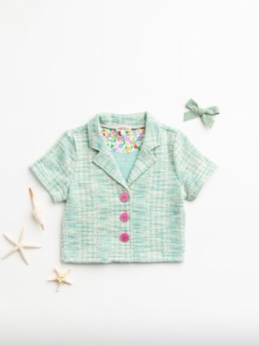 Finding Foxtale Mint Tweed Short Jacket Brunch Blazer Top . Size 2